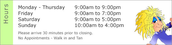 Sun Studio Tanning Salon Hours